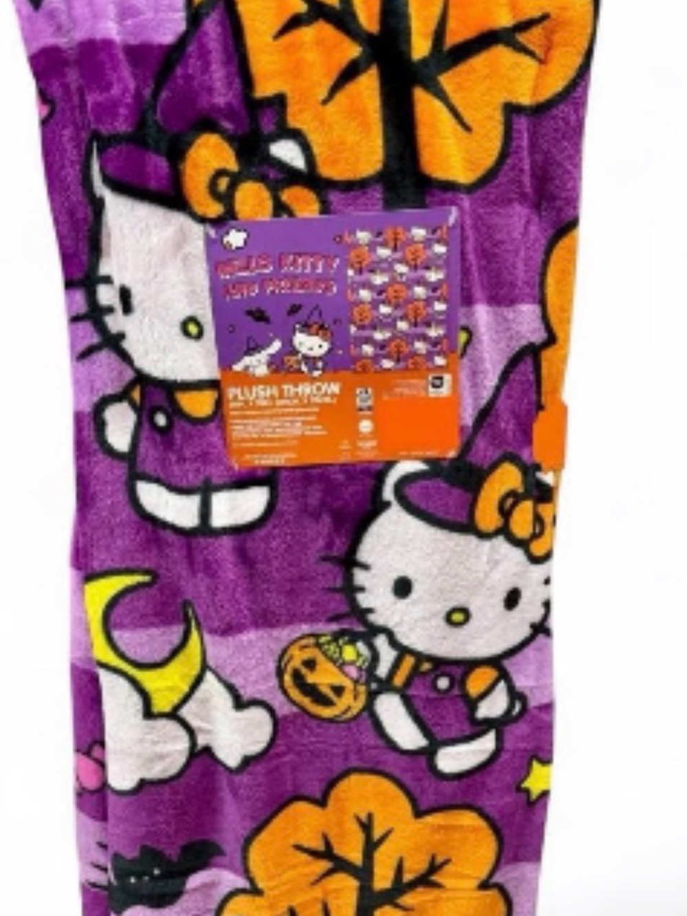 Hello Kitty Purple & Orange Halloween Plush Throw